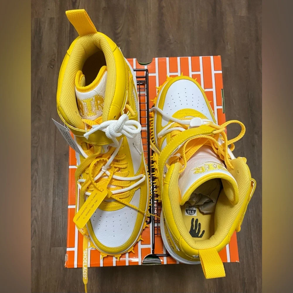 NIB - OFF-WHITE AIR FORCE ONES MID SP LTHR SNEAKERS - Picture 3 of 6